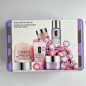 Clinique  🌺 Moisture Surge 🌺 Balm🌺 All About Eyes🌺 5 pc Set in Storage Tin!